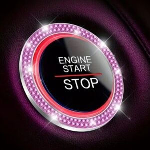 Purple Rhinestone Engine Start Button Cover NWT